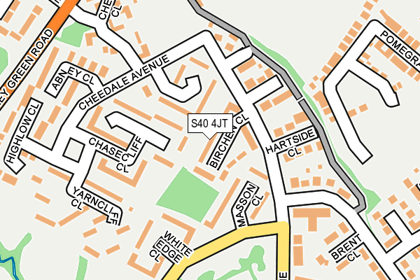 S40 4JT map - OS OpenMap – Local (Ordnance Survey)