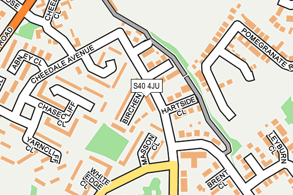 S40 4JU map - OS OpenMap – Local (Ordnance Survey)