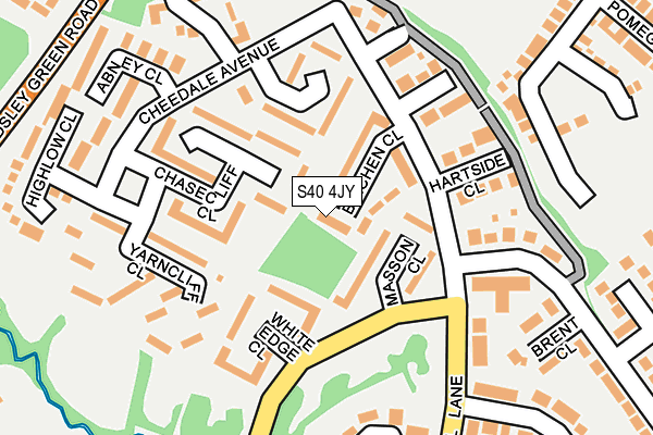 S40 4JY map - OS OpenMap – Local (Ordnance Survey)