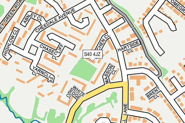 S40 4JZ map - OS OpenMap – Local (Ordnance Survey)