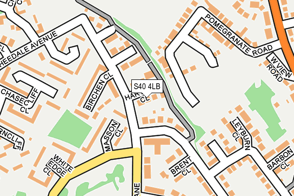 S40 4LB map - OS OpenMap – Local (Ordnance Survey)