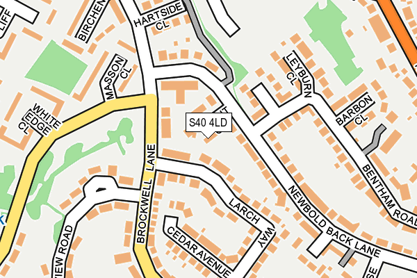 S40 4LD map - OS OpenMap – Local (Ordnance Survey)