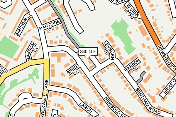 S40 4LF map - OS OpenMap – Local (Ordnance Survey)