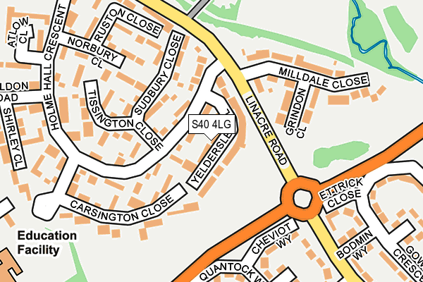 S40 4LG map - OS OpenMap – Local (Ordnance Survey)