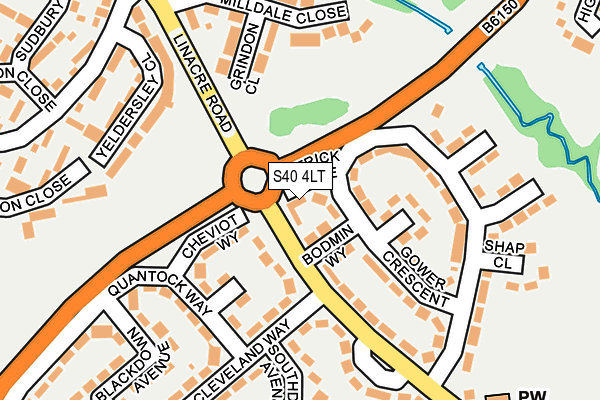 S40 4LT map - OS OpenMap – Local (Ordnance Survey)