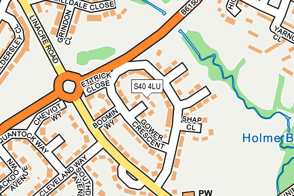 S40 4LU map - OS OpenMap – Local (Ordnance Survey)