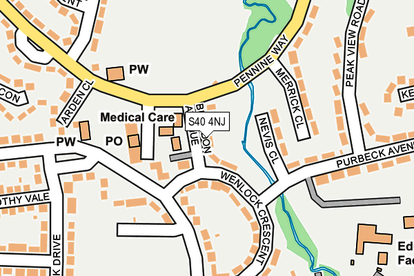 S40 4NJ map - OS OpenMap – Local (Ordnance Survey)