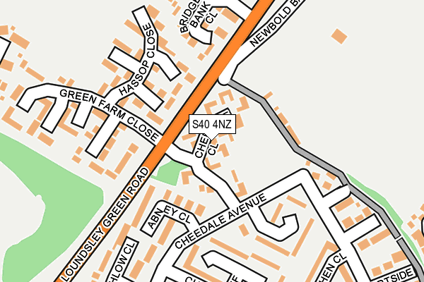 S40 4NZ map - OS OpenMap – Local (Ordnance Survey)