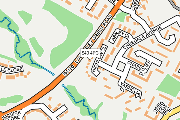 S40 4PG map - OS OpenMap – Local (Ordnance Survey)