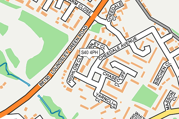 S40 4PH map - OS OpenMap – Local (Ordnance Survey)