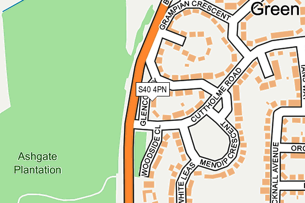 S40 4PN map - OS OpenMap – Local (Ordnance Survey)
