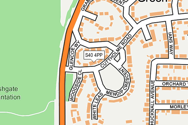 S40 4PP map - OS OpenMap – Local (Ordnance Survey)