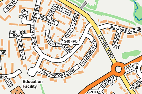 S40 4PQ map - OS OpenMap – Local (Ordnance Survey)