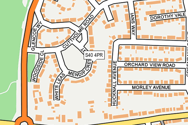 S40 4PR map - OS OpenMap – Local (Ordnance Survey)