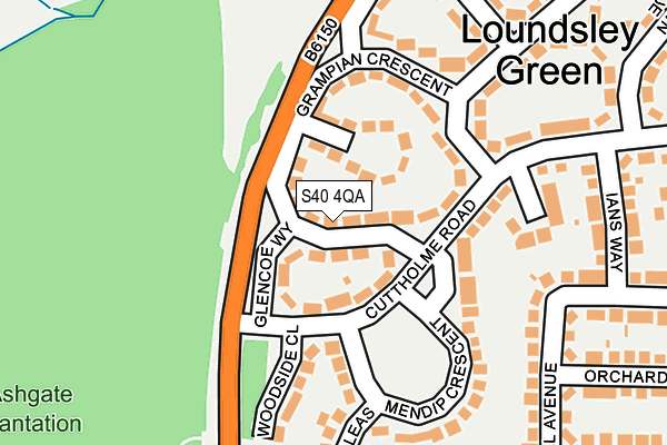 S40 4QA map - OS OpenMap – Local (Ordnance Survey)
