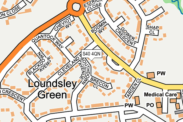 S40 4QN map - OS OpenMap – Local (Ordnance Survey)