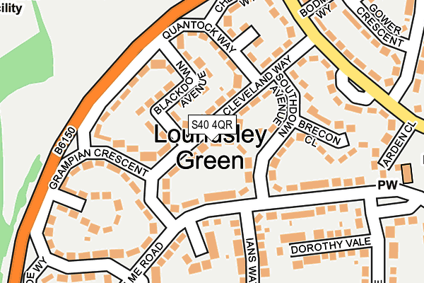 S40 4QR map - OS OpenMap – Local (Ordnance Survey)