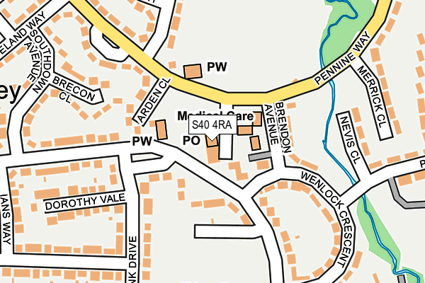 S40 4RA map - OS OpenMap – Local (Ordnance Survey)