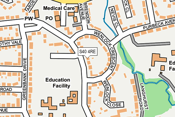 S40 4RE map - OS OpenMap – Local (Ordnance Survey)