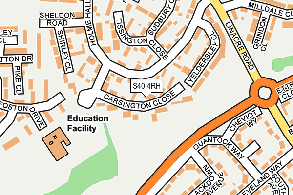 S40 4RH map - OS OpenMap – Local (Ordnance Survey)