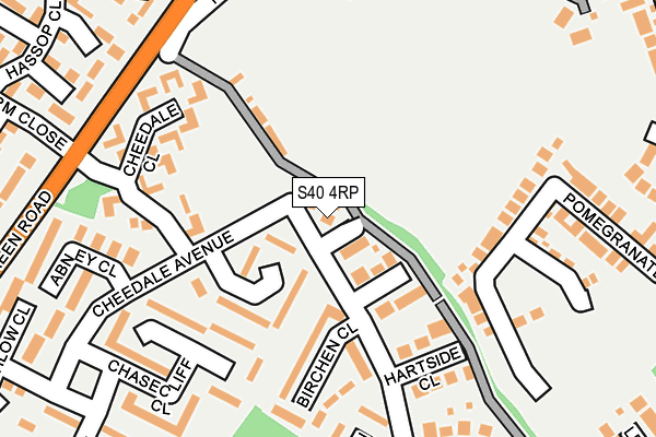 S40 4RP map - OS OpenMap – Local (Ordnance Survey)