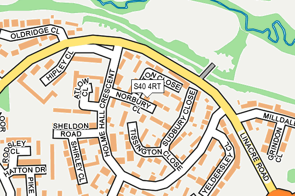 S40 4RT map - OS OpenMap – Local (Ordnance Survey)