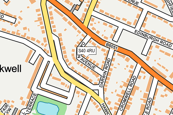 S40 4RU map - OS OpenMap – Local (Ordnance Survey)