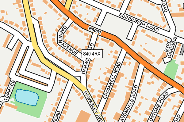 S40 4RX map - OS OpenMap – Local (Ordnance Survey)