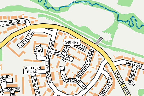 S40 4RY map - OS OpenMap – Local (Ordnance Survey)