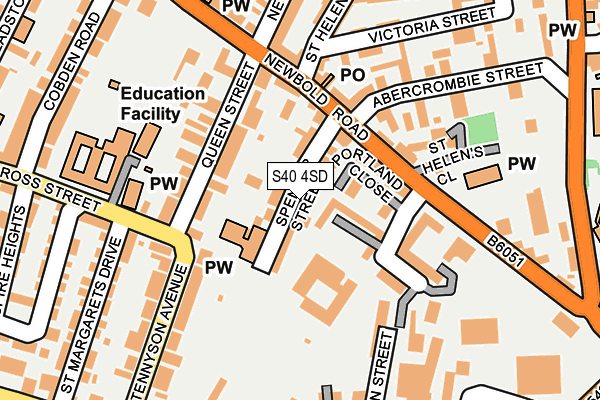 S40 4SD map - OS OpenMap – Local (Ordnance Survey)