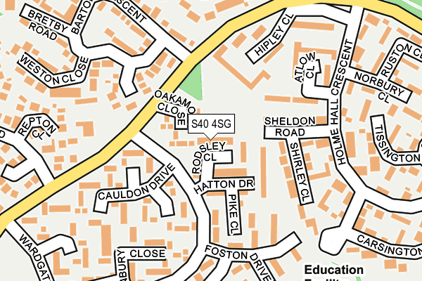S40 4SG map - OS OpenMap – Local (Ordnance Survey)