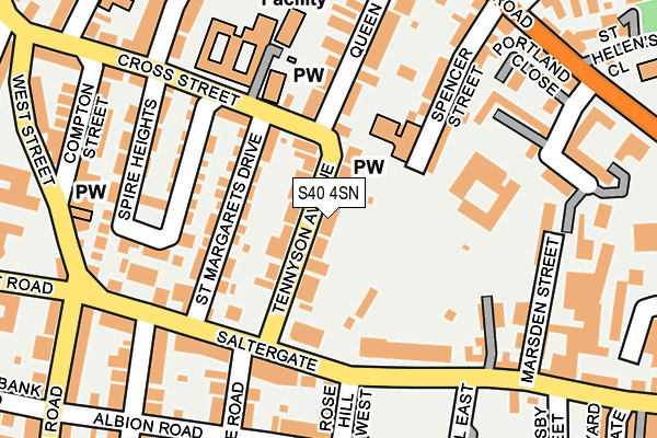 S40 4SN map - OS OpenMap – Local (Ordnance Survey)