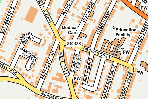 S40 4SR map - OS OpenMap – Local (Ordnance Survey)