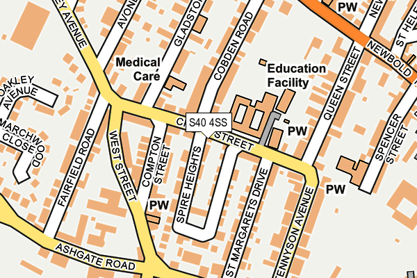 S40 4SS map - OS OpenMap – Local (Ordnance Survey)