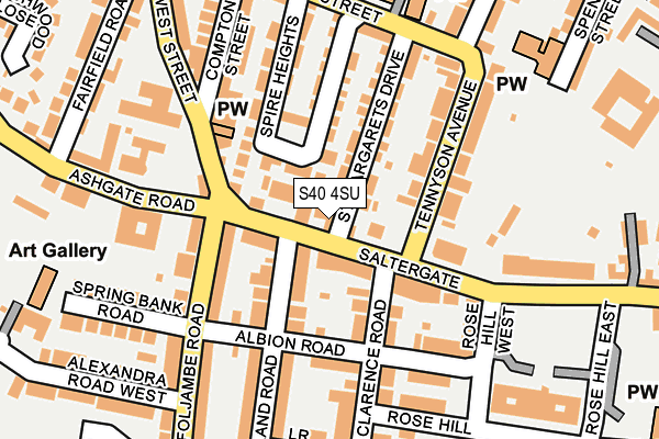 S40 4SU map - OS OpenMap – Local (Ordnance Survey)