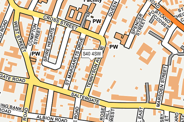 S40 4SW map - OS OpenMap – Local (Ordnance Survey)