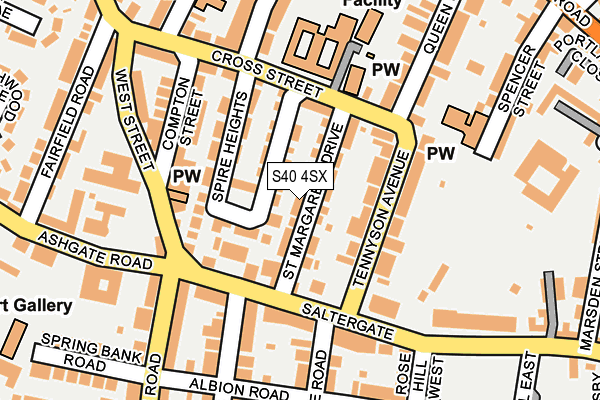 S40 4SX map - OS OpenMap – Local (Ordnance Survey)