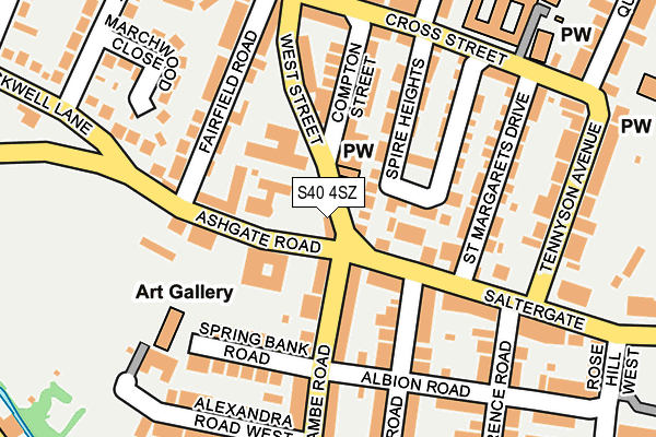 S40 4SZ map - OS OpenMap – Local (Ordnance Survey)
