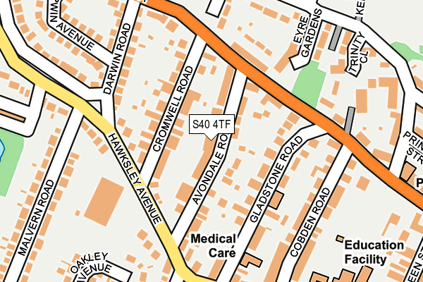 S40 4TF map - OS OpenMap – Local (Ordnance Survey)