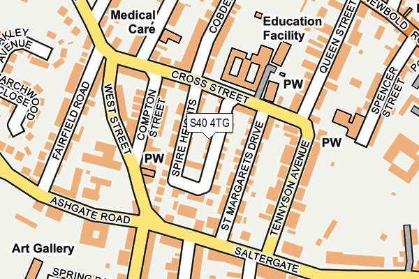 S40 4TG map - OS OpenMap – Local (Ordnance Survey)