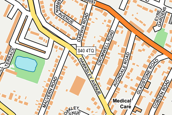 S40 4TQ map - OS OpenMap – Local (Ordnance Survey)