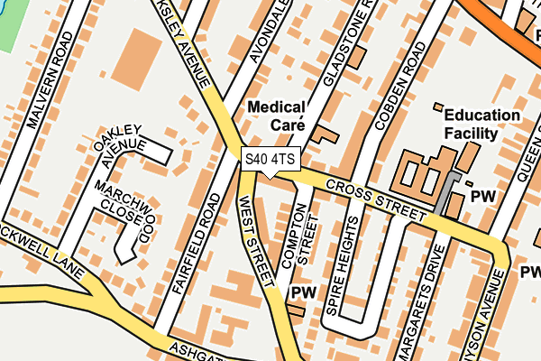 S40 4TS map - OS OpenMap – Local (Ordnance Survey)