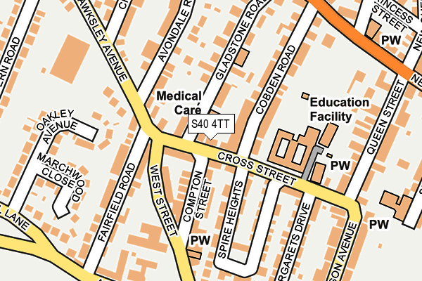 S40 4TT map - OS OpenMap – Local (Ordnance Survey)