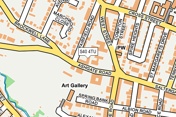 S40 4TU map - OS OpenMap – Local (Ordnance Survey)