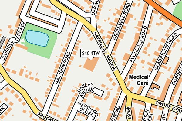 S40 4TW map - OS OpenMap – Local (Ordnance Survey)