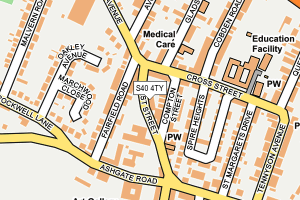 S40 4TY map - OS OpenMap – Local (Ordnance Survey)