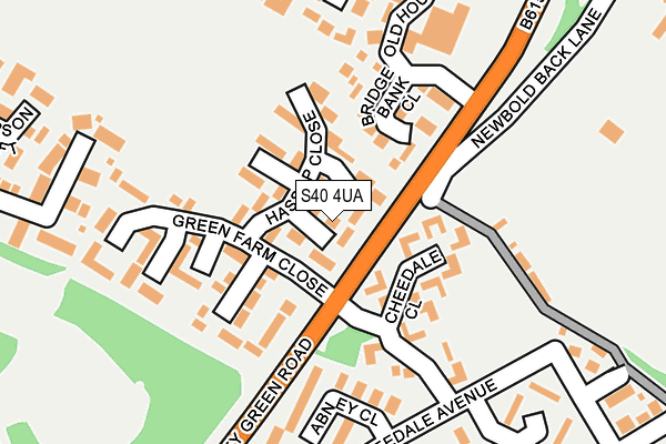 S40 4UA map - OS OpenMap – Local (Ordnance Survey)