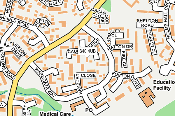 S40 4UB map - OS OpenMap – Local (Ordnance Survey)