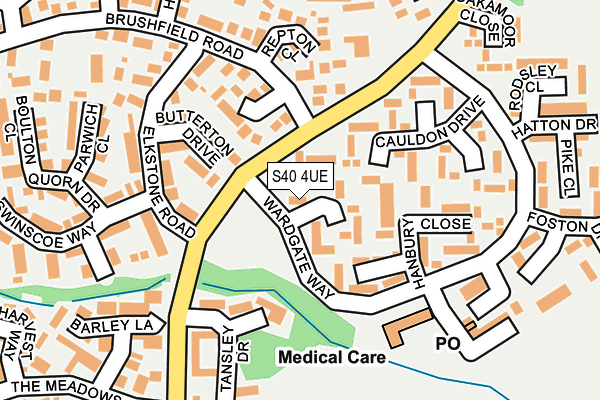 S40 4UE map - OS OpenMap – Local (Ordnance Survey)