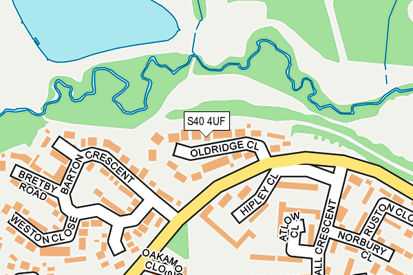 S40 4UF map - OS OpenMap – Local (Ordnance Survey)
